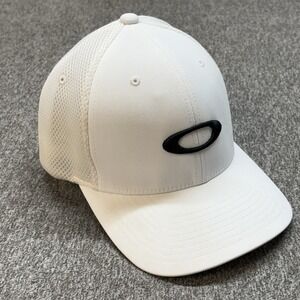Oakley Ellipse Golf White Flex Fit Men's Cap Hat S - M Performance Fit